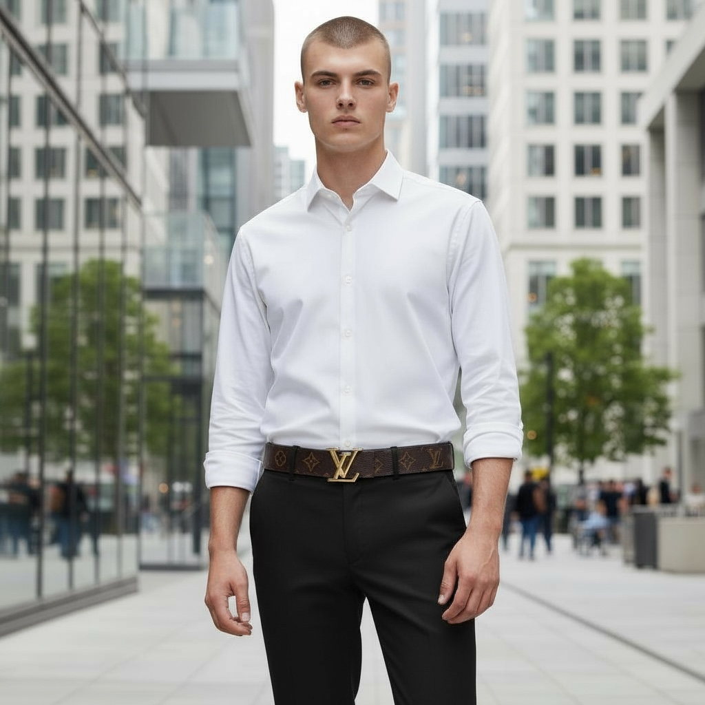 Lv Belt Brown Monogram Gold