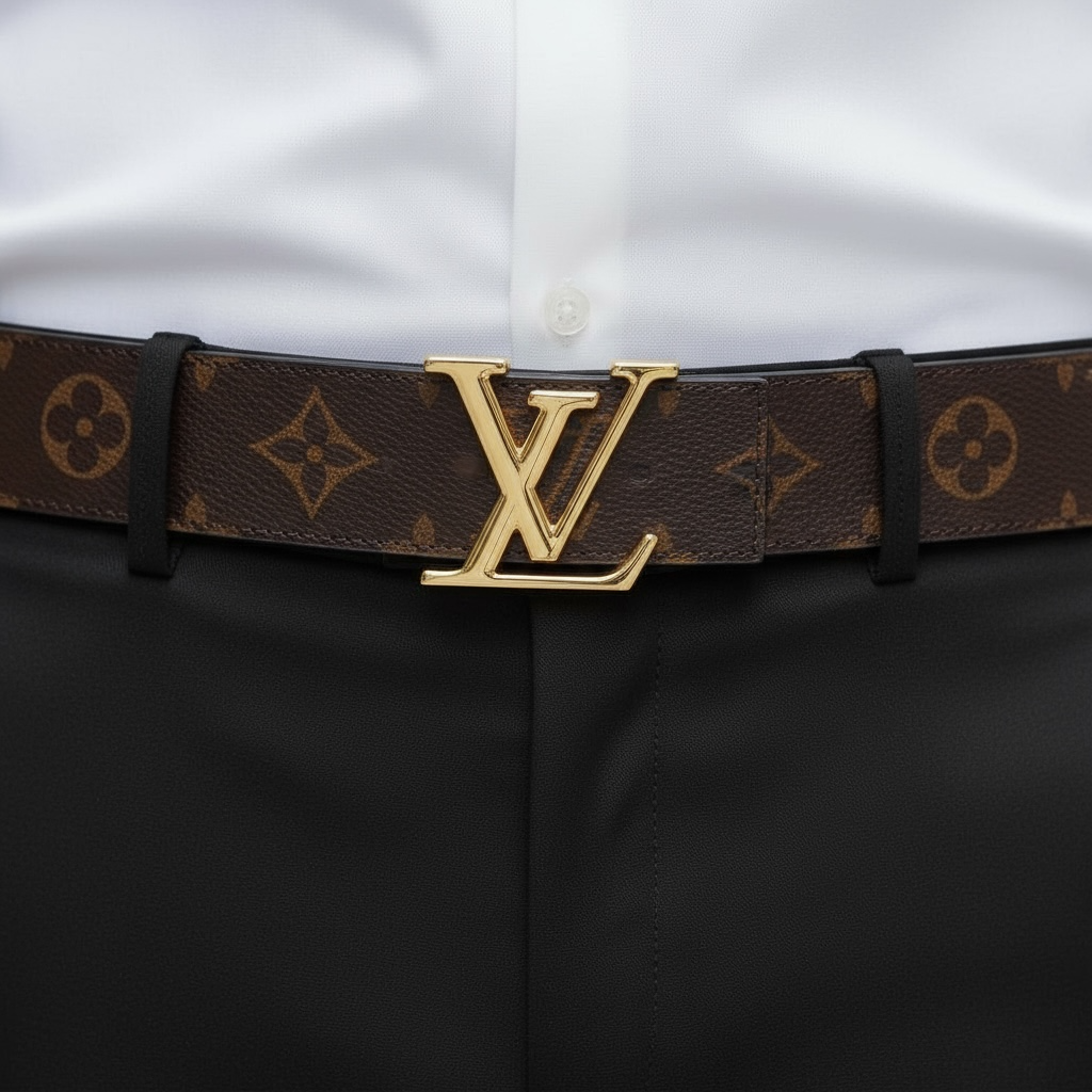Lv Belt Brown Monogram Gold