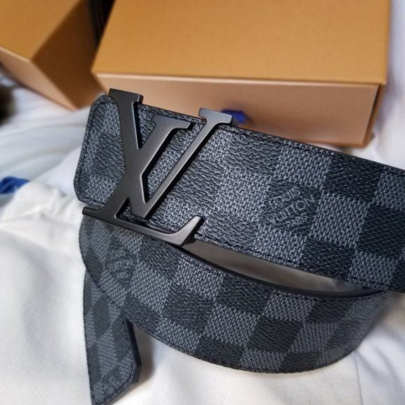 Lv Belt Graphite Damier Silver