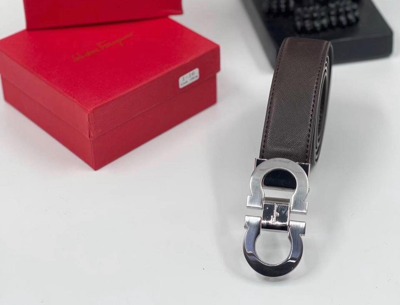 Feraggamo Belt Dark Brown